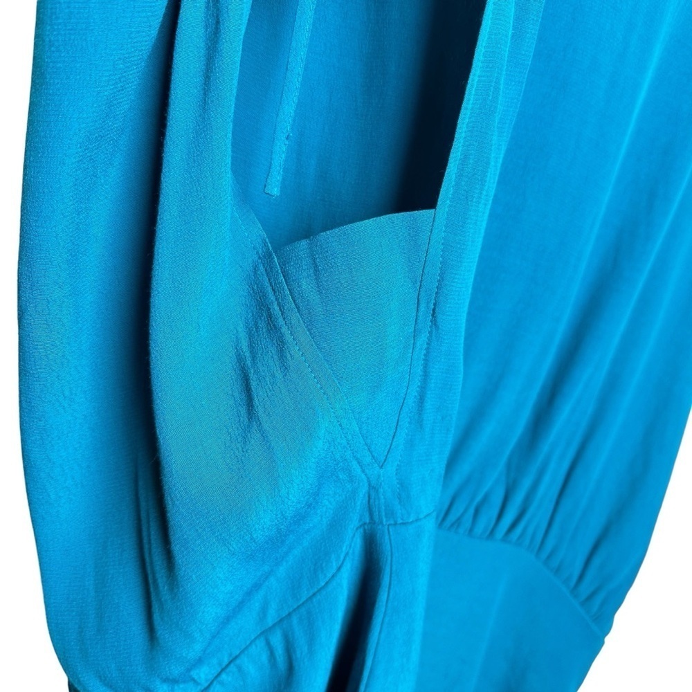 Sejour Size 2X Sleeveless V Neck Blouse Teal Blue Summer Casual Comfortable - Picture 7 of 10